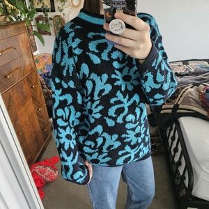 Vintage Black and Blue Sweater